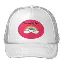 Regenbogen Unicorn-Rosa-Glitter Retrokultmütze