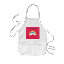 Regenbogen Unicorn-Rosa-Glitter Schürze