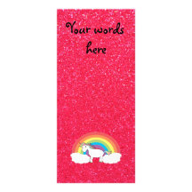 Regenbogen Unicorn-Rosa-Glitter Werbekarten