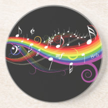 Regenbogen-weißer Musiknoten-Untersetzer