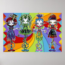 Regenbogen-Zirkus-Elf-Stock flippt Plakat aus