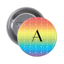 Regenbogenherzmonogramm Anstecknadel