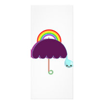 Regenbogenregenschirm-Tropfenregen Personalisierte Werbekarte
