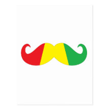 Reggaeschnurrbart Postkarten