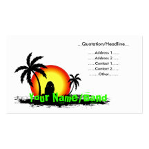 Reggaesonnenuntergang Visitenkartenvorlage