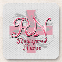 Registrierte Krankenschwester, rosa QuerWirbel Drink Untersetzer