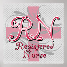 Registrierte Krankenschwester, rosa QuerWirbel Plakate