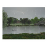 Regnerischer Tag an der See-Postkarte