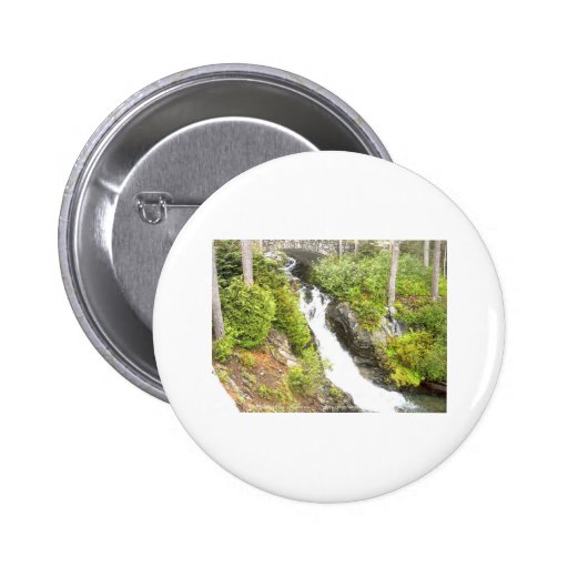 Regnerischerer Nationalpark Wasserfall-Paradies-Be Anstecknadelbutton