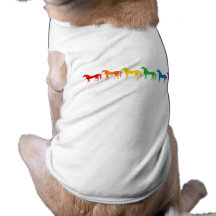 Reihe der Regenbogen-Farbpferde Hund Shirts