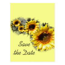 Reihe der Sonnenblume-Save the Date Postkarte