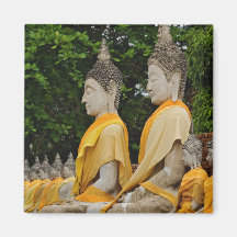 Reihe von Buddha-Statuen, Wat Yai Chaya Mongkol Magnets