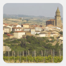 Reihen der Weinreben im Vordergrund gestalten Sticker