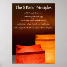 Reiki Prinzipien mit Luminarias Posterdrucke