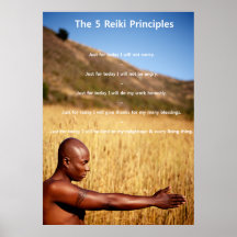 Reiki Prinzipien mit Mann Plakatdrucke