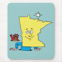 Reise-Andenken-Karikatur Minnesota Mangans Vintage Mauspad
