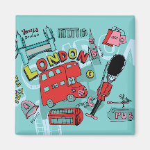 Reise-Kunst London ~ Englands Vereinigtes Königrei Kühlschrankmagnet