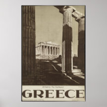Reise-Plakat-Anzeige Griechenlands Athen Vintage R
