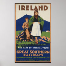 Reise-Plakat-Anzeigen-Retro Drucke Irlands Vintage