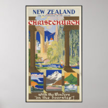 Reise-Plakat-Anzeigen-Retro Drucke Neuseelands Vin