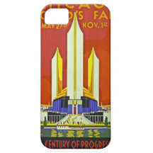 Reise-Plakat-Kunst der Chicago-Weltmesse-1933 Vint iPhone 5 Etuis
