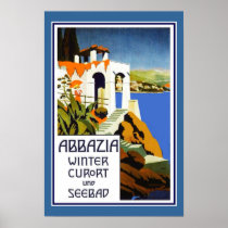 Reise-Plakat Vintages Abbazia Italien poster