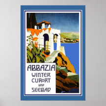 Reise-Plakat Vintages Abbazia Italien
