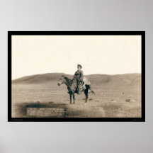 Reiten Dicks Latham auf offenen Ebenen WY 1888 Posterdruck
