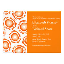 Reizende orange funky Blumen, die Einladung weddin