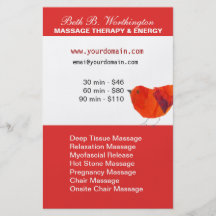 Reizende rote kleine Vogel-Massage Therap Preislis Individuelle Flyer