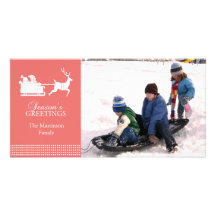 Reizende Sankt-Weihnachtsfoto-Karte (Koralle) Photokarten
