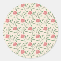 Reizende Vintage rosa Rosen Runde Sticker