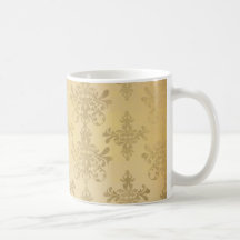 reizender Vintager beunruhigter Golddamast Tee Tasse