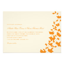 Reizendes Blätter, das Einladung - Orange Wedding 