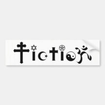 Religion = Fiktion (weiß) Auto Sticker