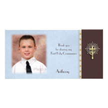 Religiöse blaues Brown-Foto-Karte Photo Karte