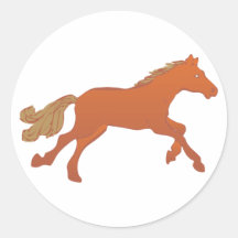 rennendes Pferd running horse Runde Aufkleber