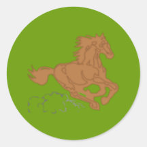 rennendes Pferd running horse Runde Sticker