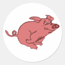 rennendes Schwein running pig Runder Sticker