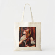 Renoir junges Mädchen, das ihre Haar-Taschen-Tasch