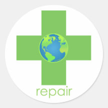 Reparatur Runde Aufkleber