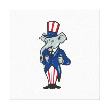 Republikanische Elefant-Maskottchen-Daumen Up USA- Galerie Falt Leinwand