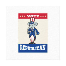 Republikanische Elefant-Maskottchen-Daumen Up USA- Galerie Gefaltete Leinwand