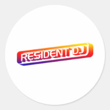 RESIDENTDJ RUNDER AUFKLEBER