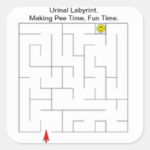 Restroom-Toiletten-Labyrinth Quadrataufkleber