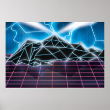 Retro 1980s video game graphic print
