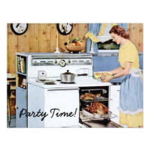 Retro Abendessen-Party Einladungskarte