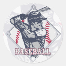 Retro Baseball-Hemden und Geschenkartikel Runde Sticker