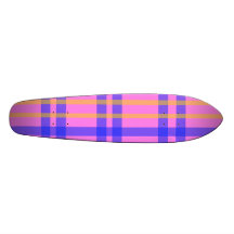 Retro blaues rosa und gelbes kariertes skateboardbretter