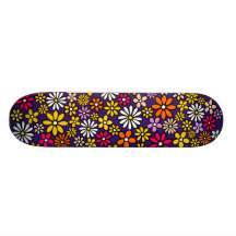 Retro Blumenmuster Bedrucktes Skateboard